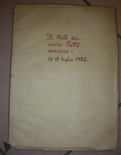 IL TESTO DEL NUOVO PATTO MARINO. 11 Luglio 1923.