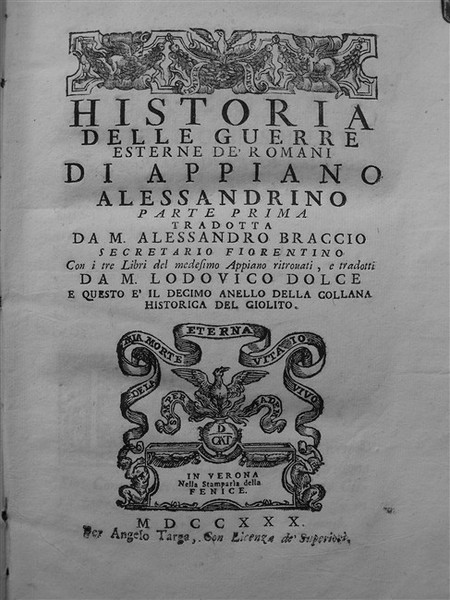 HISTORIA DELLE GUERRE CIVILI DE’ ROMANI di. Alessandrino. Parte prima …