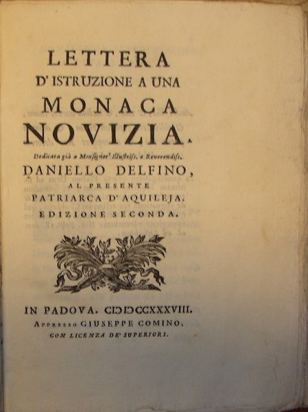 LETTERA D’ISTRUZIONE a una monaca novizia.