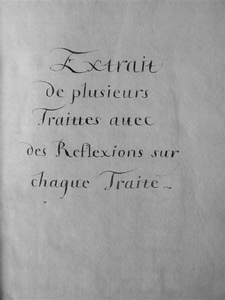 MANOSCRITTO di anonimo autore recante il titolo “Extraits de plusieurs …