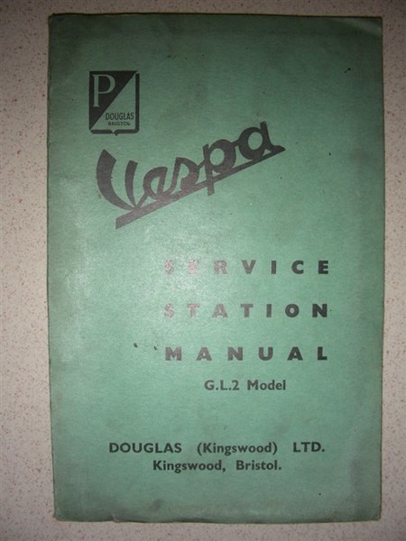 CATALOGO VESPA G. S. Service Station Manual G.L.2 model.