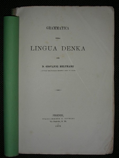 GRAMMATICA DELLA LINGUA DENKA.