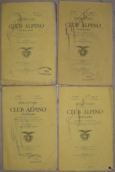 CLUB ALPINO ITALIANO. Bollettino. Anno 1879. Vol. XIII. N. 37-38-39-40.
