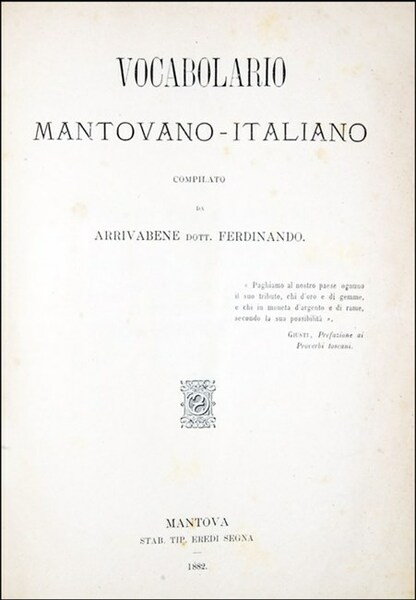 VOCABOLARIO MANTOVANO-ITALIANO compilato da…