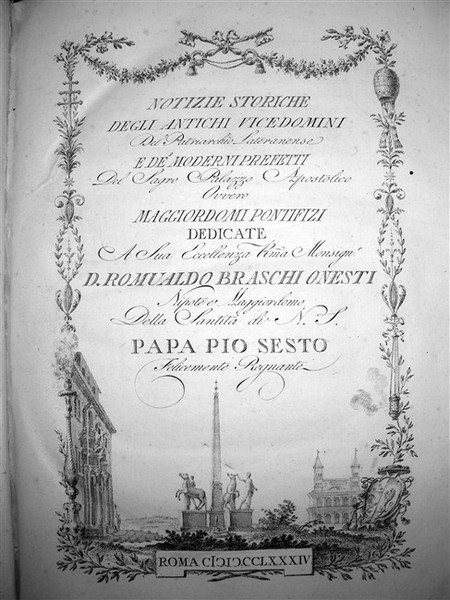 NOTIZIE STORICHE DEGLI ANTICHI VICEDOMINI del Patriarchio Lateranense e de' …