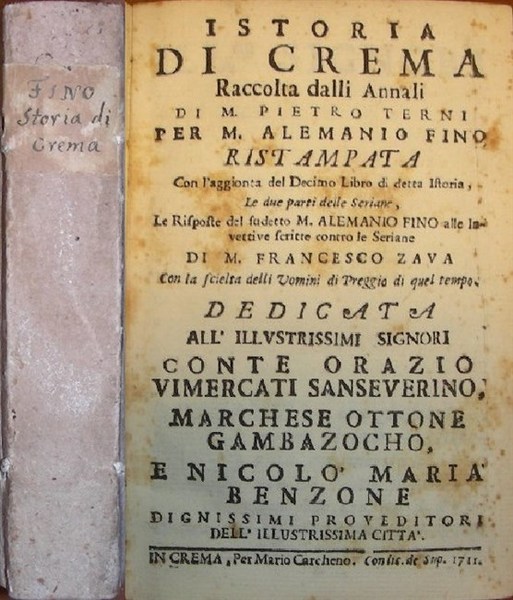 ISTORIA DI CREMA raccolta dalli annali di M. Pietro Terni …