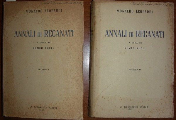 ANNALI DI RECANATI. Con le leggi e i costumi degli …