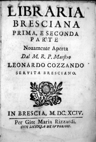 LIBRARIA BRESCIANA. Prima e seconda parte novamente aperta da… Servita …