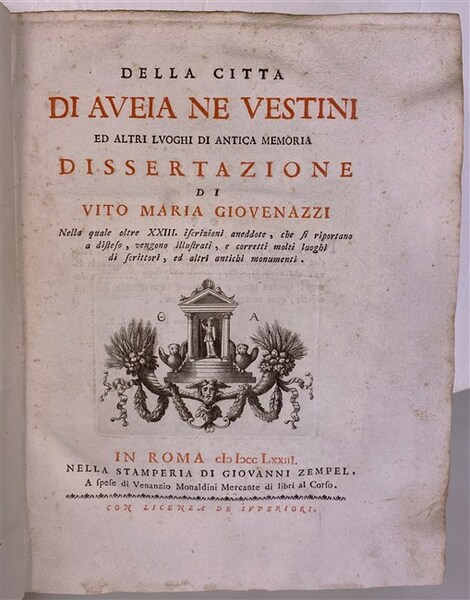 DELLA CITTA' DI AVEIA NE VESTINI ed altri luoghi di …