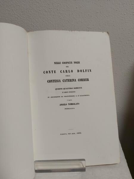NELLE COSPICUE NOZZE DEL CONTE CARLO DOLFIN COLLA CONTESSA CATERINA …