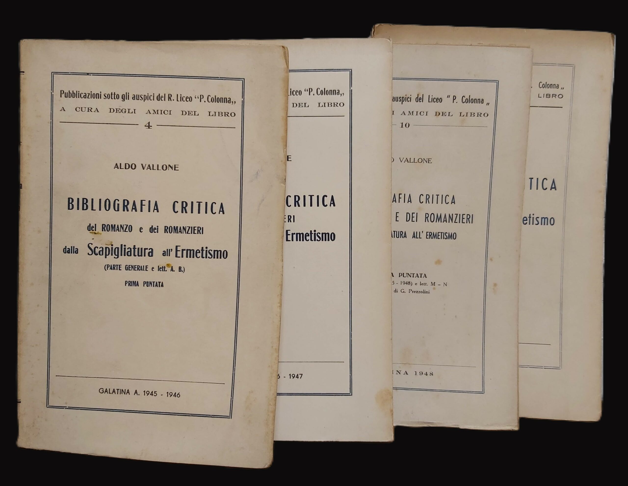 BIBLIOGRAFIA CRITICA del romanzo e dei romanzieri dalla Scapigliatura all’Ermetismo.