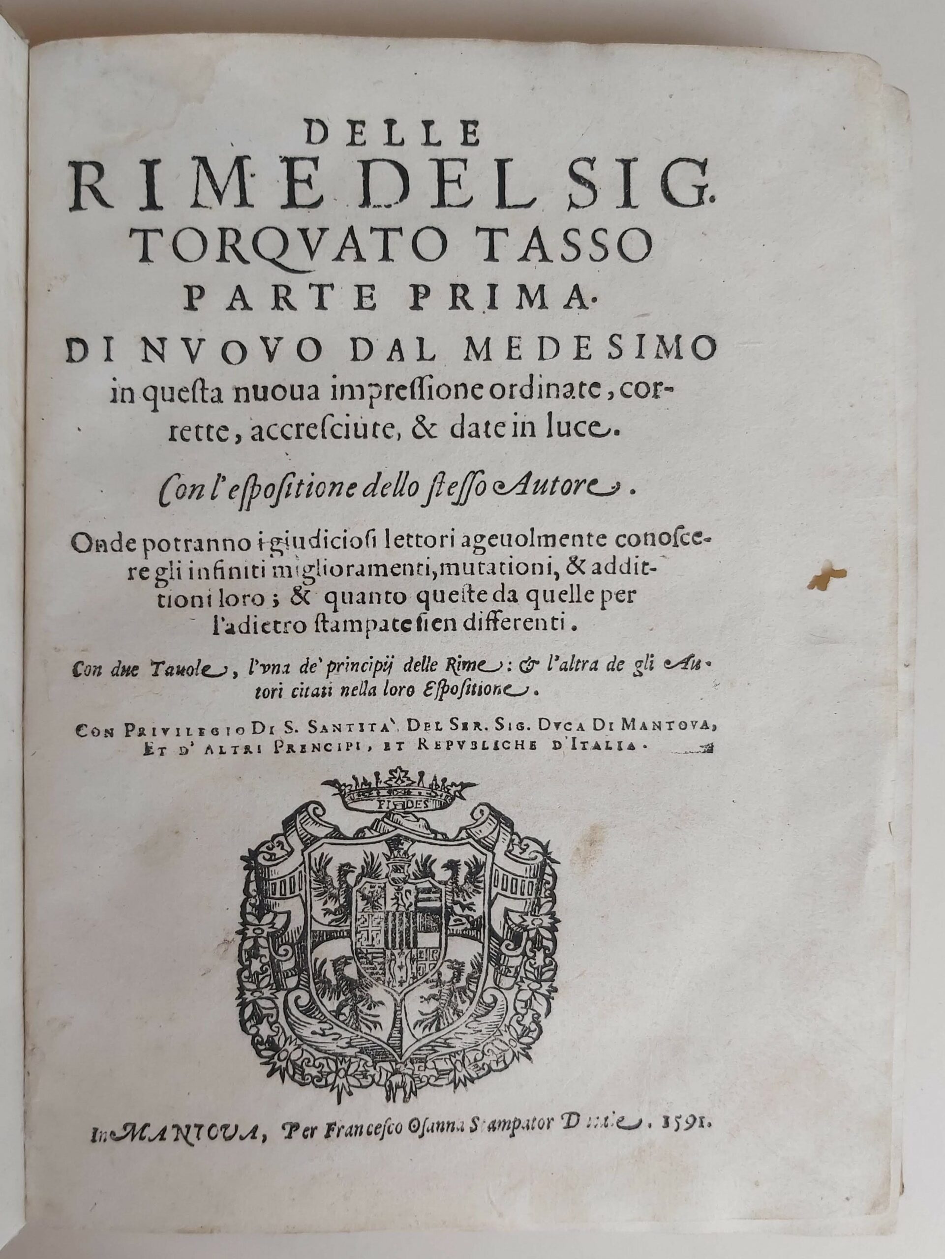 DELLE RIME del Sig. Parte prima. Di nuovo dal medesimo …