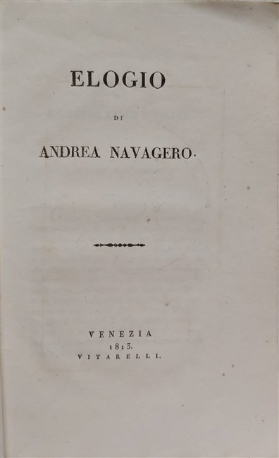 ELOGIO di Andrea Navagero.