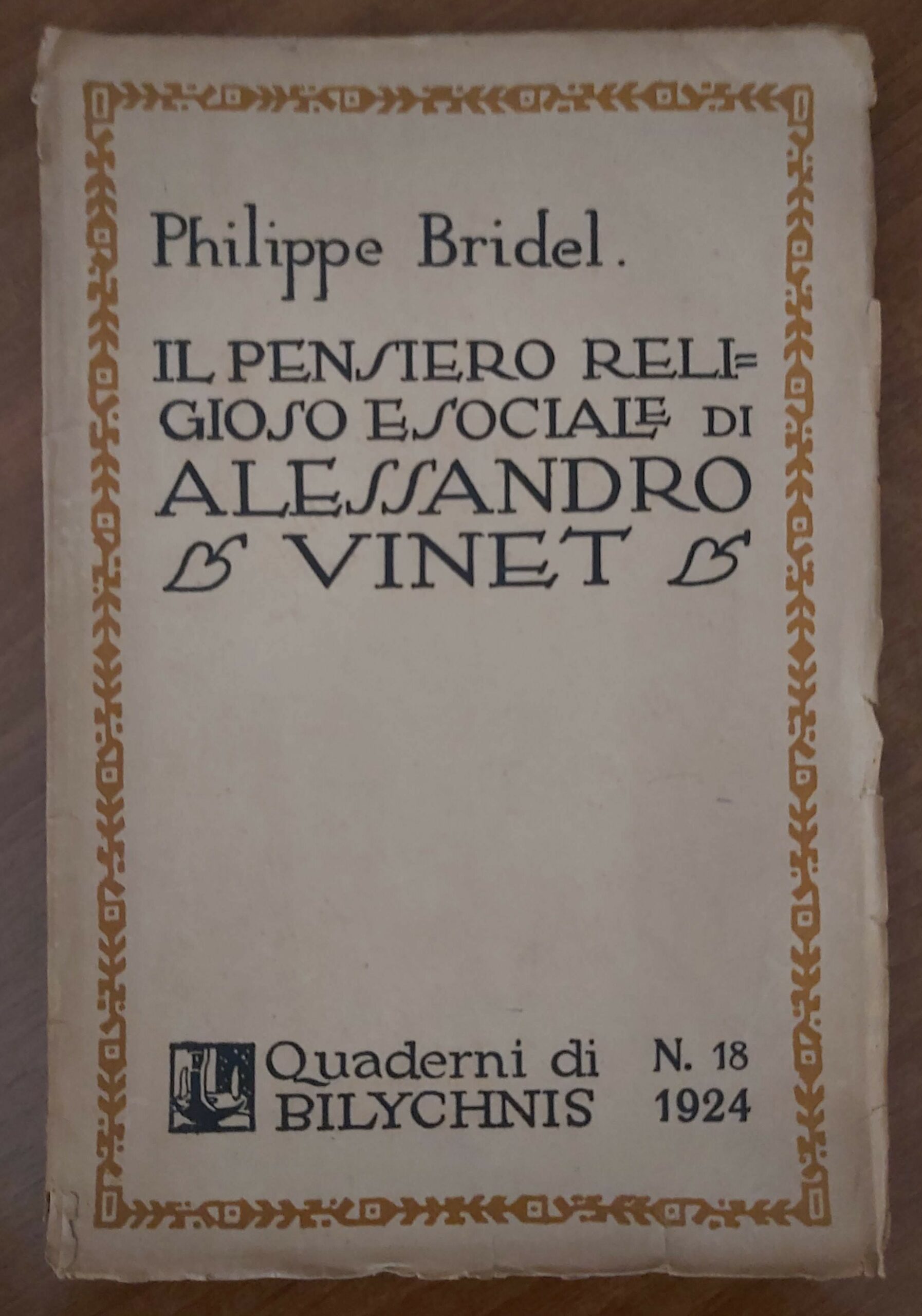 IL PENSIERO RELIGIOSO E SOCIALE di Alessandro Vinet. Quaderni di …