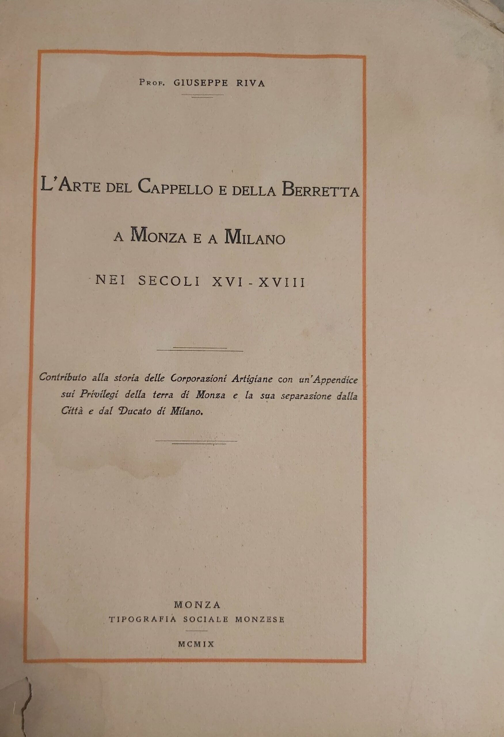 L' ARTE DEL CAPPELLO E DELLA BERRETTA a Monza e …