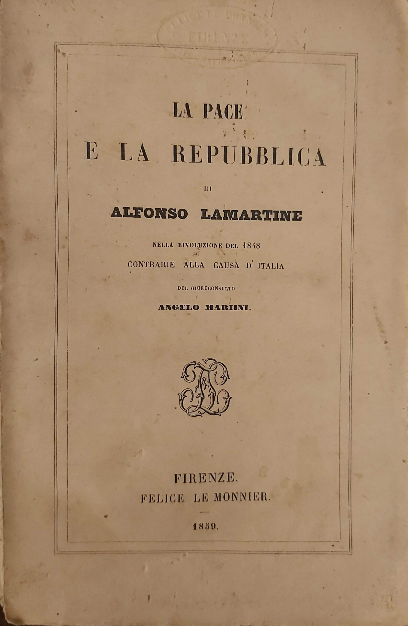 LA PACE E LA REPUBBLICA di. nella rivoluzione del 1848 …