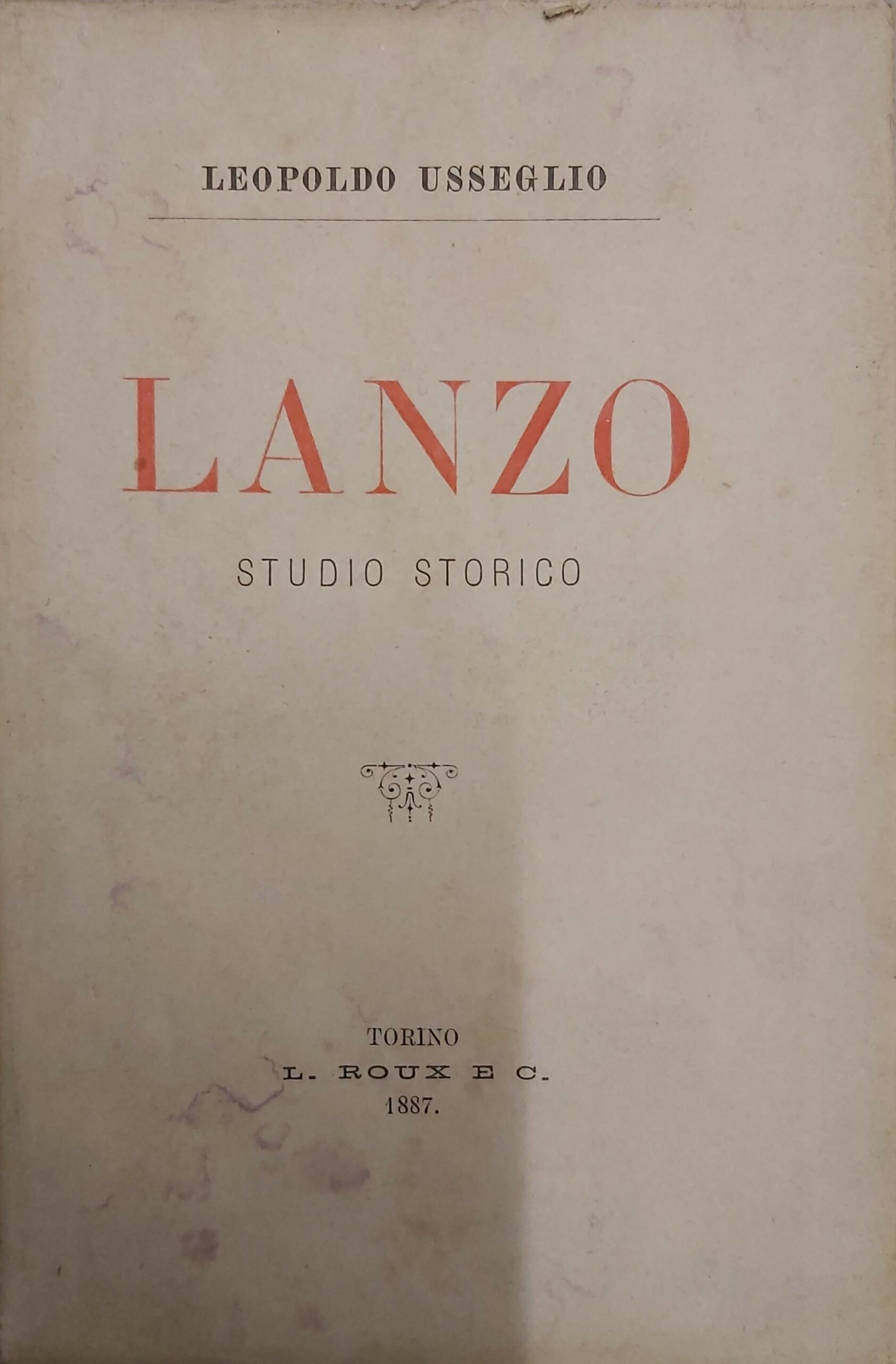 LANZO. Studio storico.