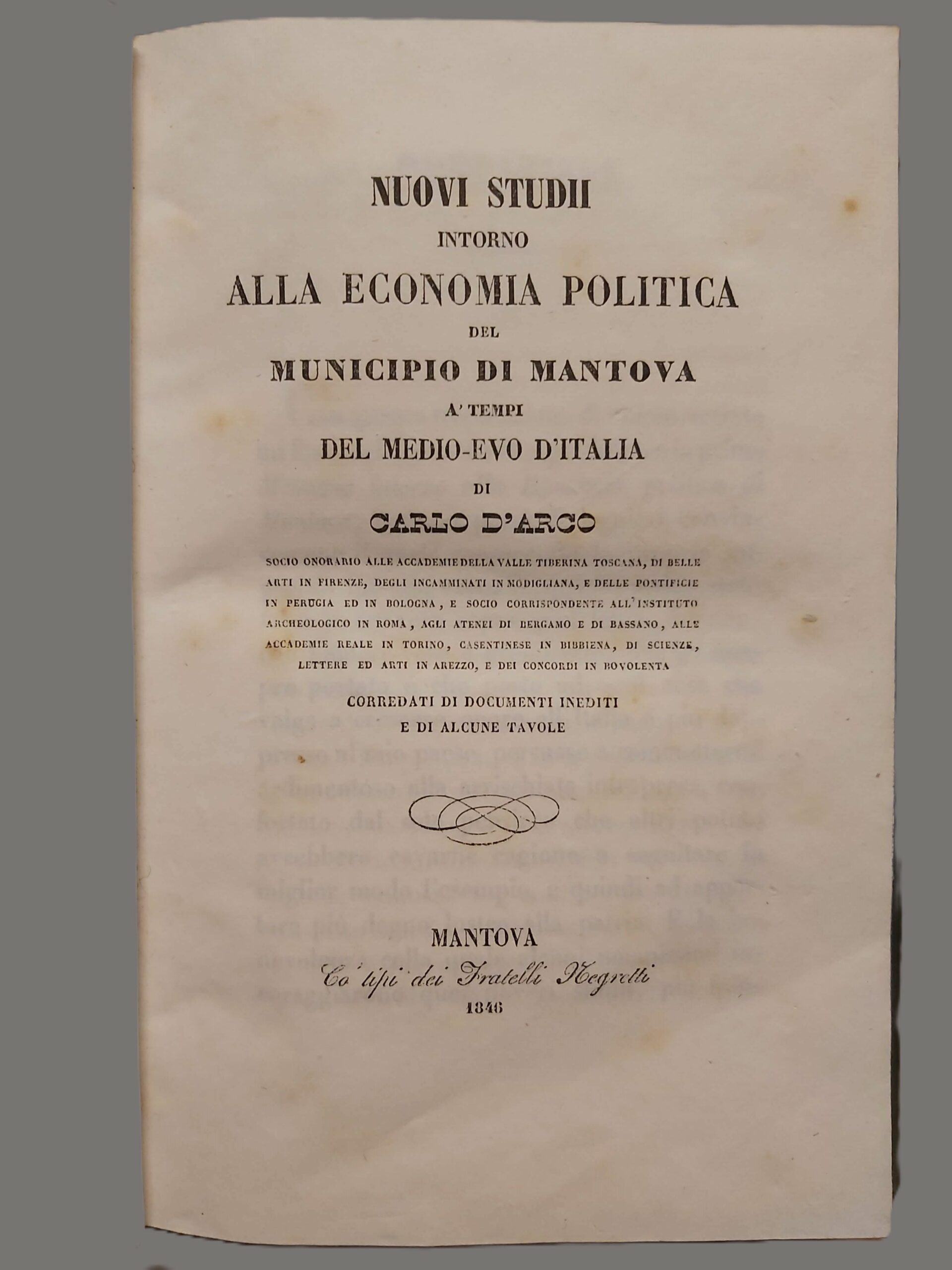 NUOVI STUDI intorno alla Economia Politica del Municipio di Mantova …
