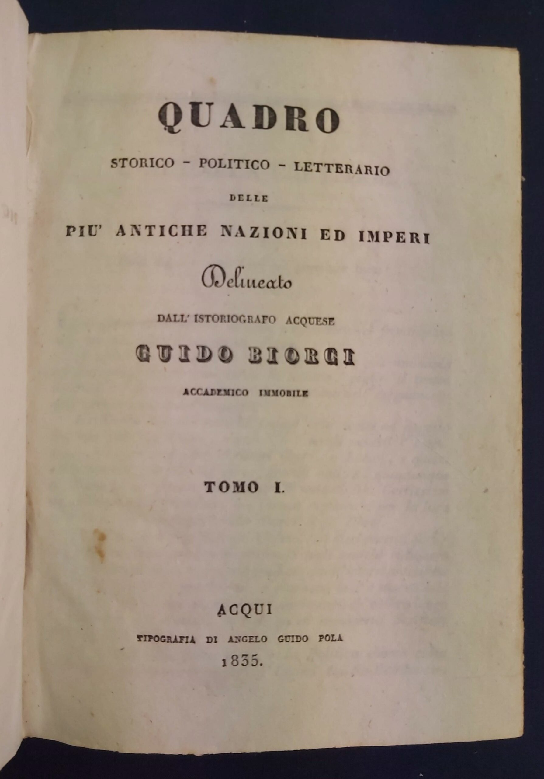 QUADRO STORICO - POLITICO - LETTERARIO delle più antiche nazioni …