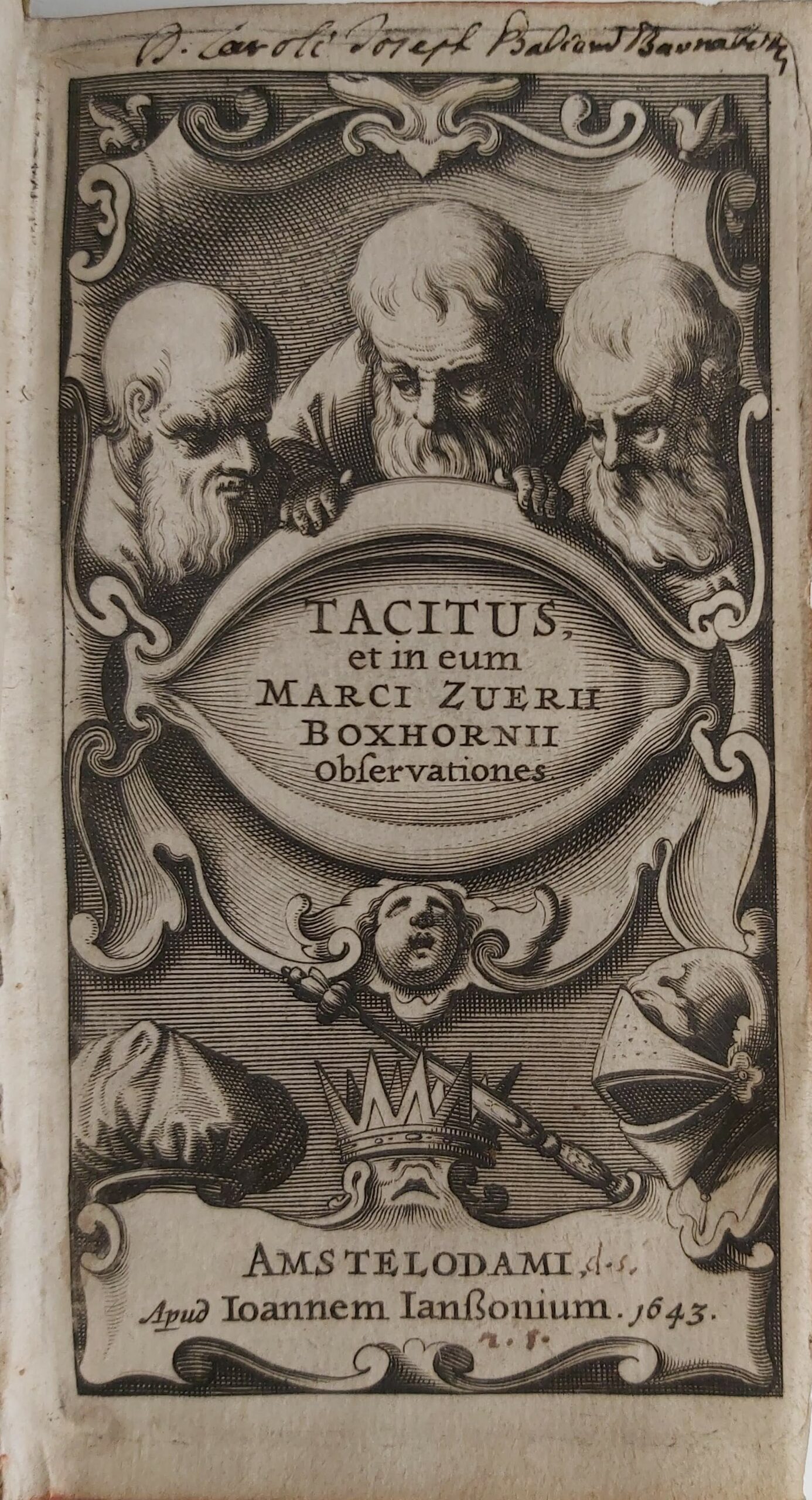 TACITUS et in eum Marci Zuerii Boxhornii Observationes.