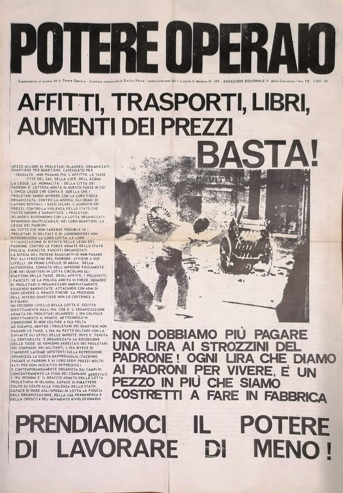 Affitti, trasporti, libri, aumenti dei prezzi: basta!