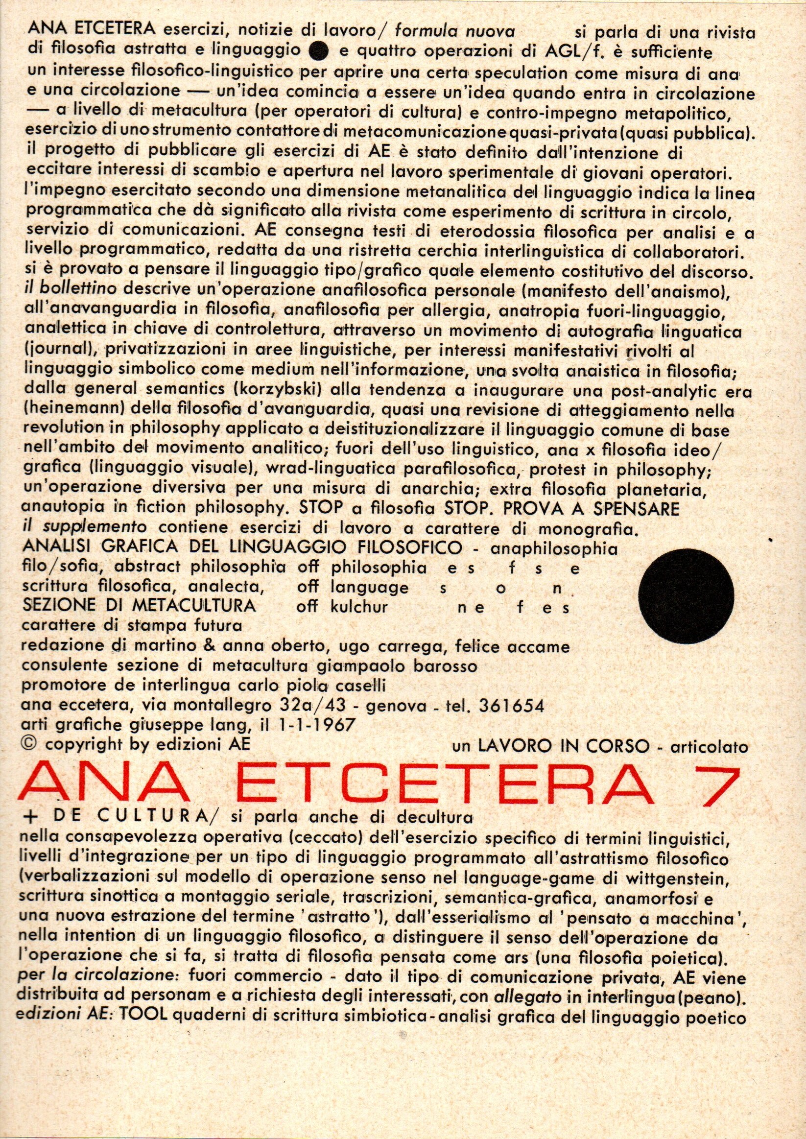 Ana Etcetera 7. Esercizi, notizie, lavoro / formula nuova