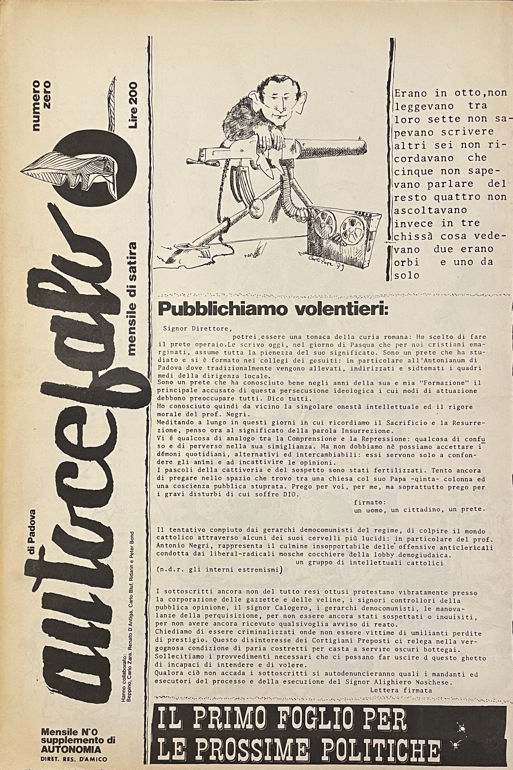Autocefalo di Padova. Mensile di satira. N. Zero