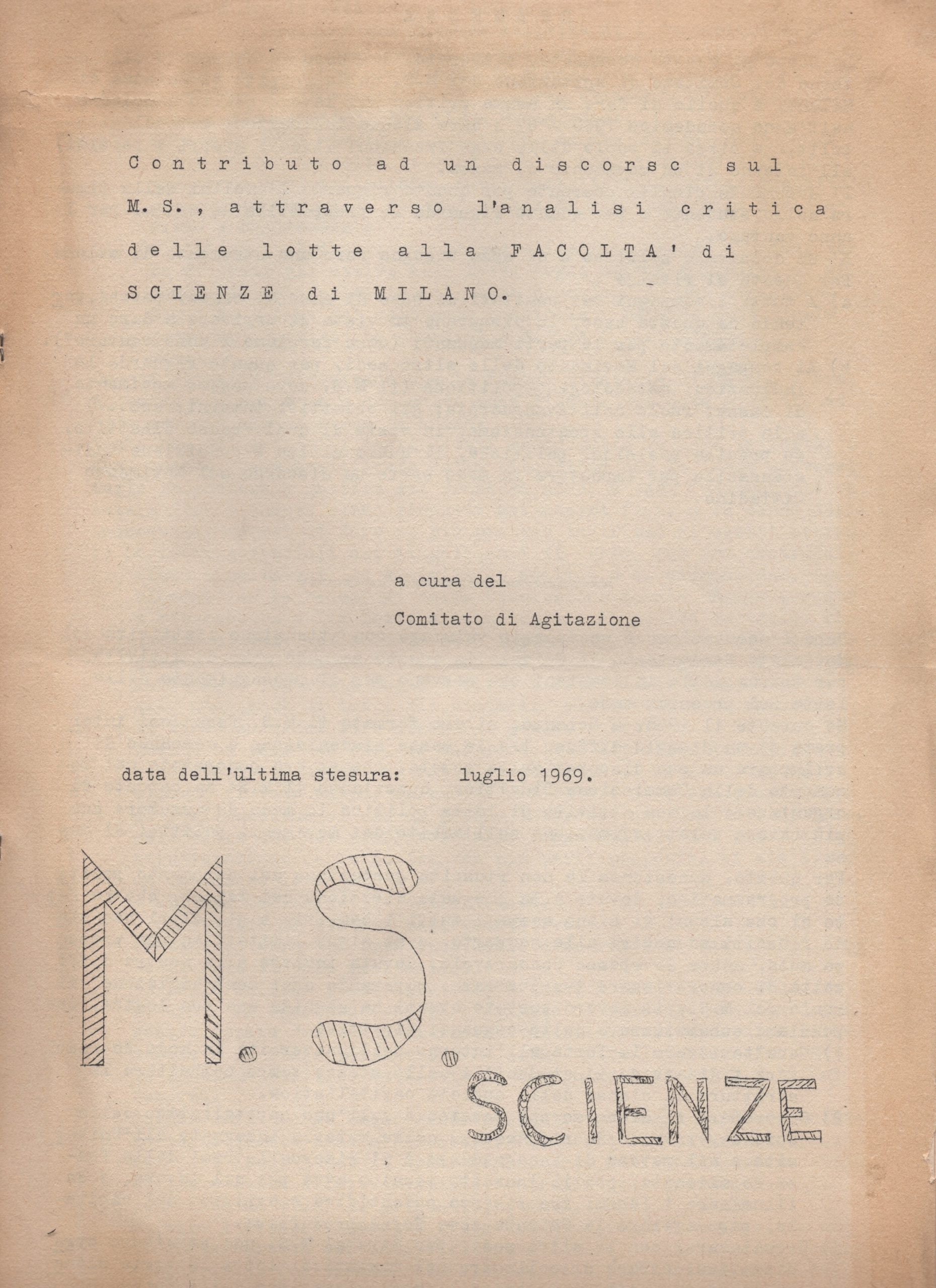 Contributo ad un discorso sul M.S. attraverso l'analisi critica delle …