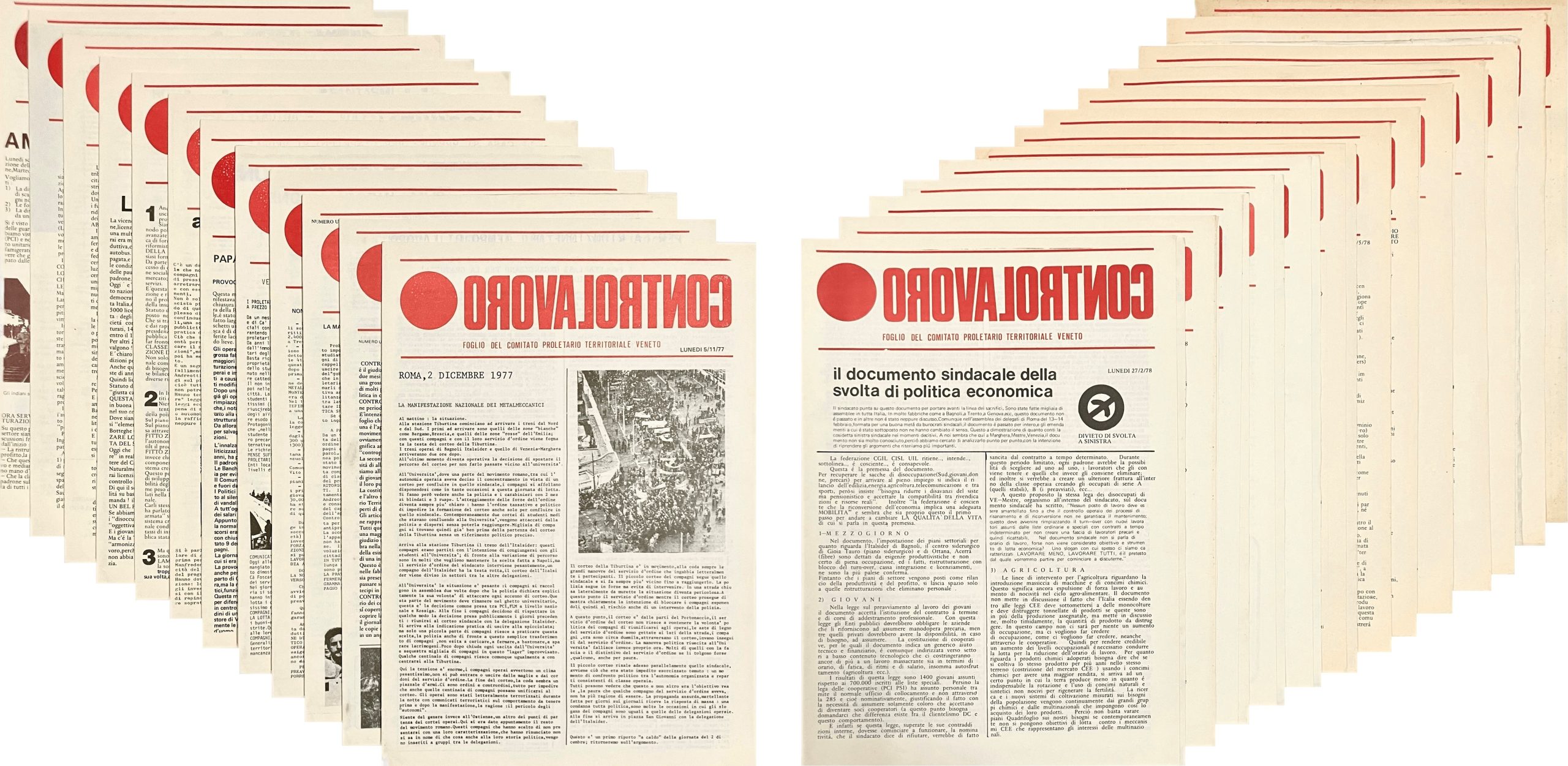 Controlavoro. Foglio del comitato proletario territoriale veneto. 22 numeri