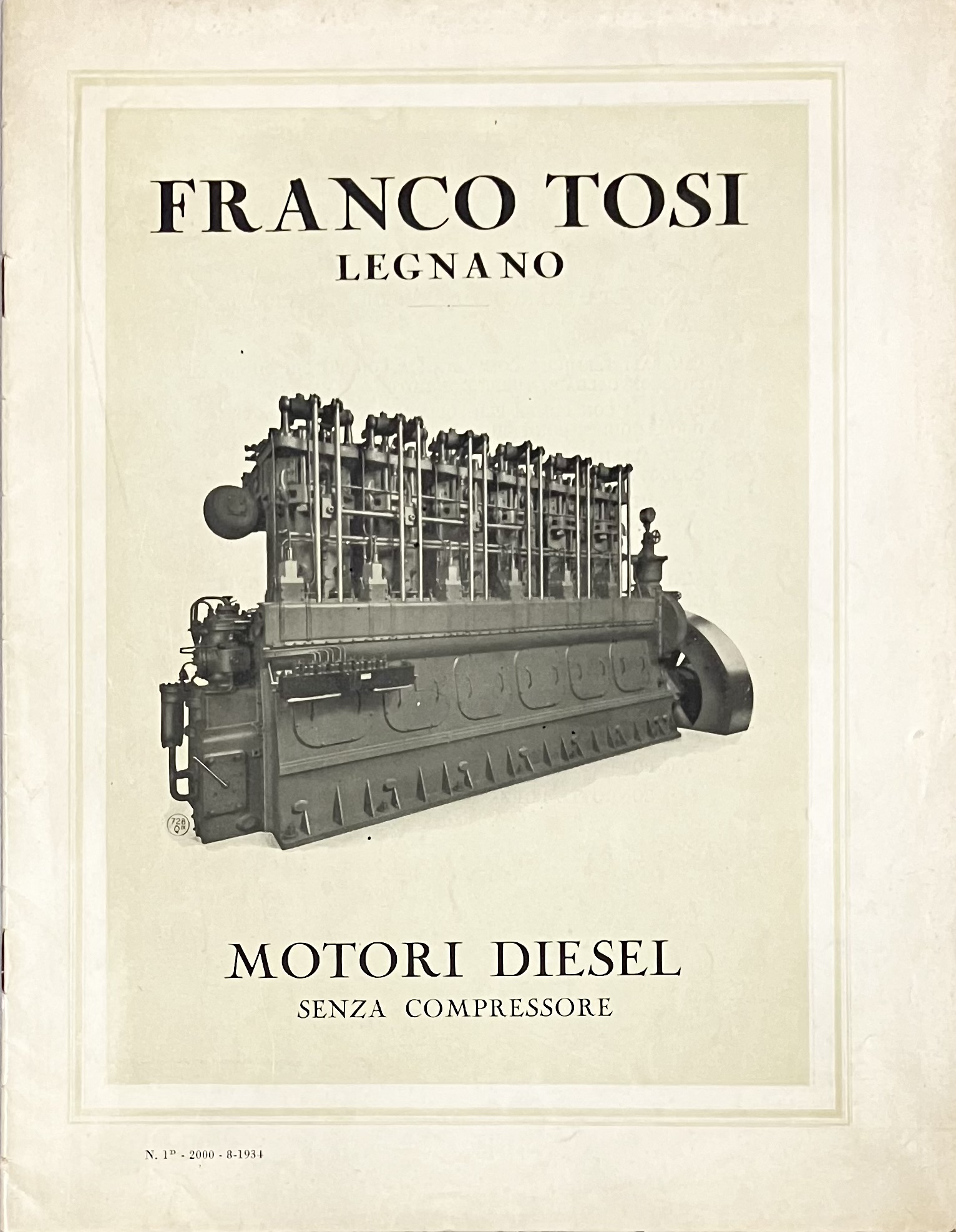 Franco Tosi. Legnano. Motori Diesel senza compressore