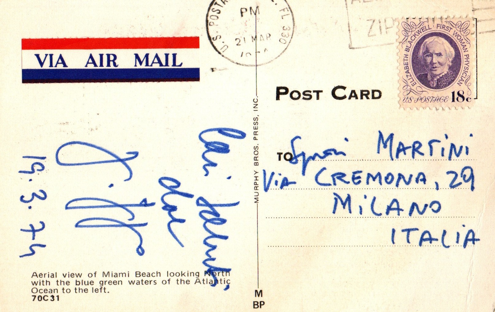 Cartolina postale viaggiata