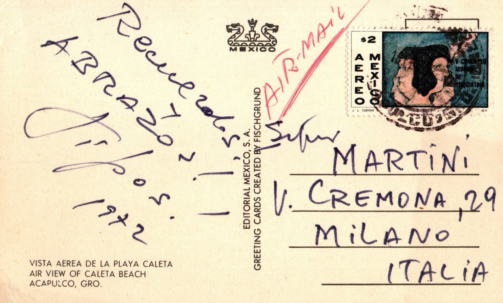 Cartolina postale viaggiata