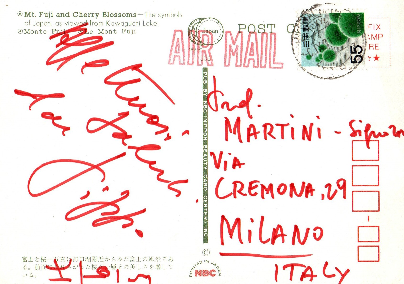 Cartolina postale viaggiata