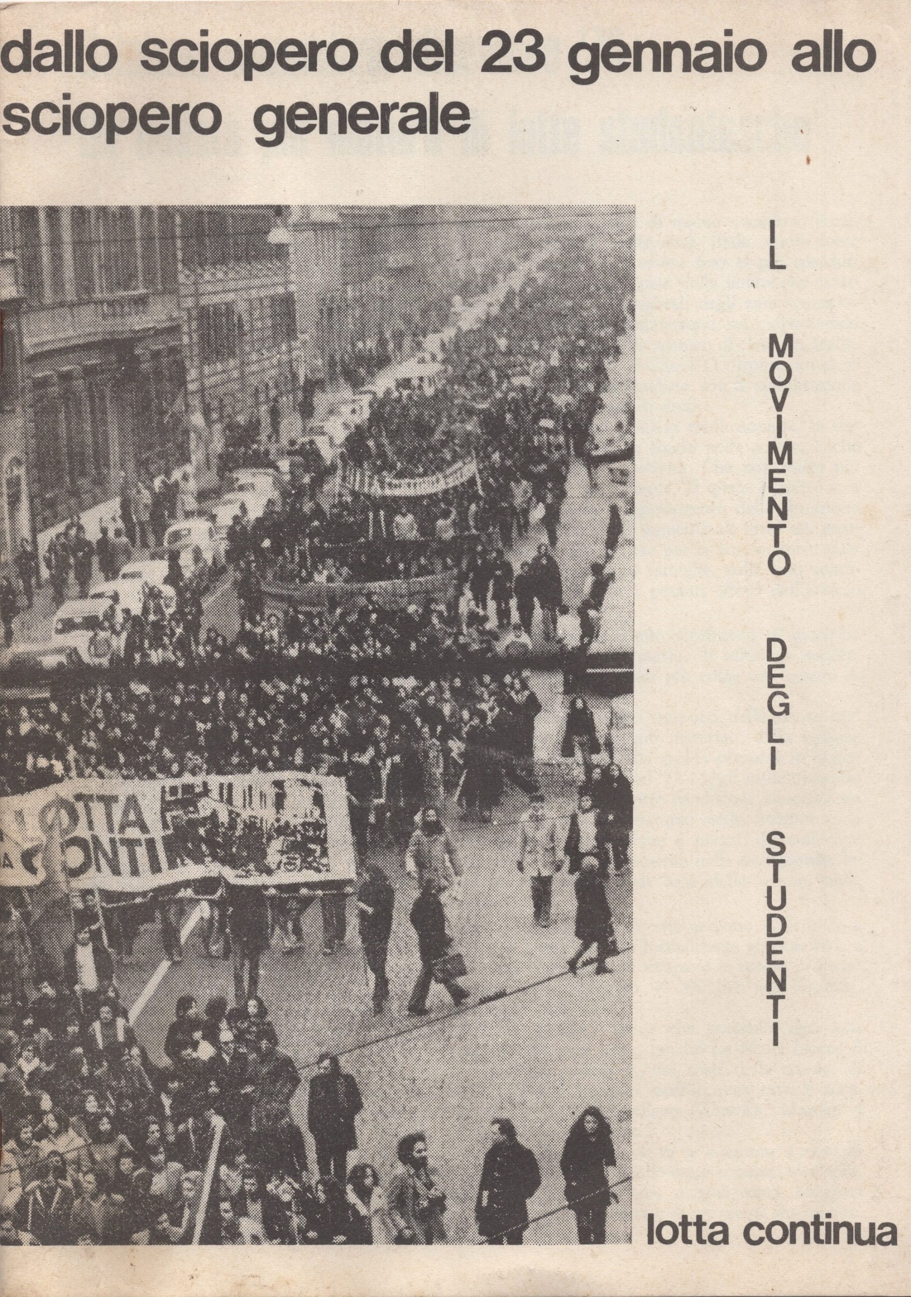 Il Movimento degli Studenti. Dallo sciopero del 23 gennaio allo …