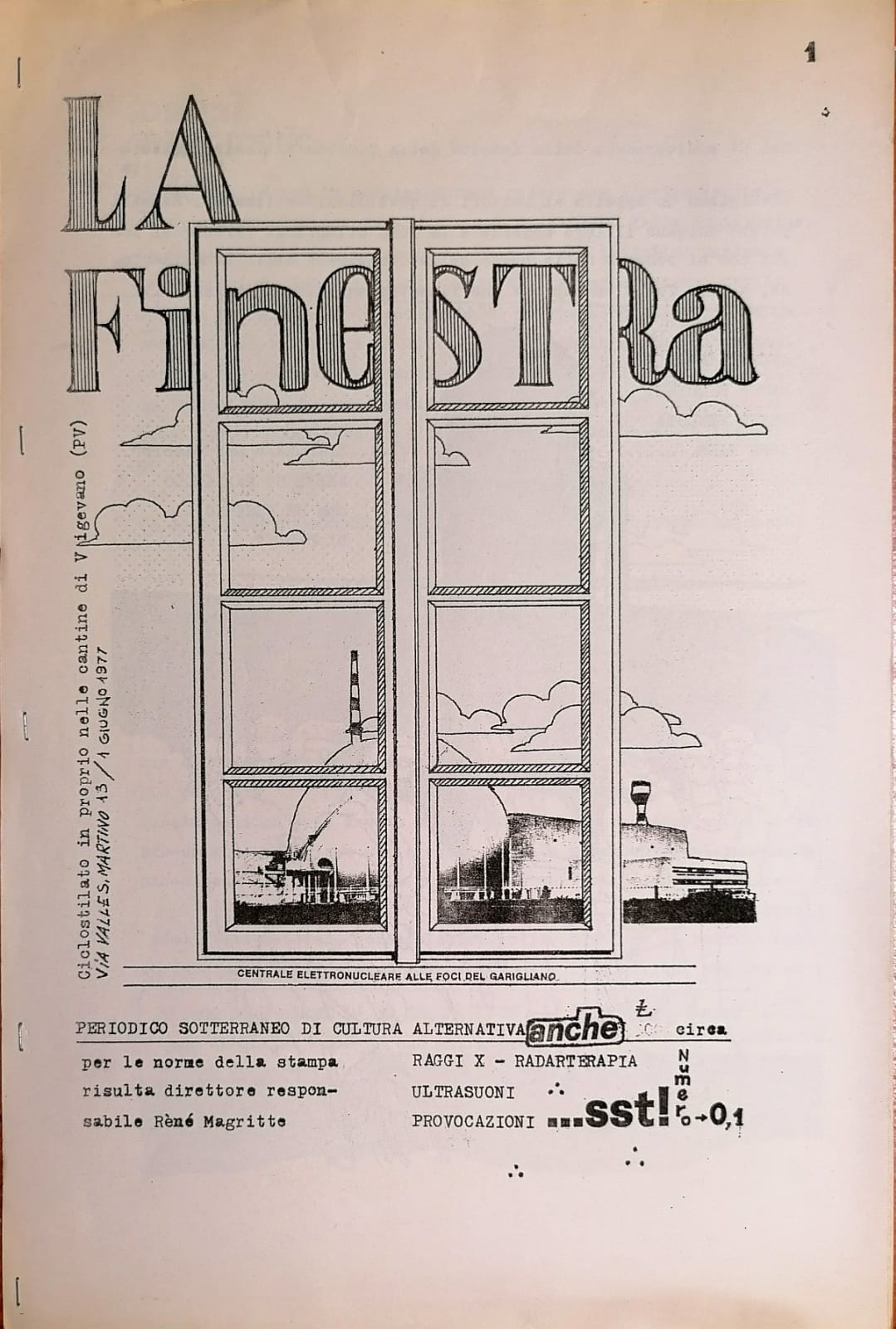 La Finestra. Periodico sotterraneo di cultura alternativa. N. 0, N. …