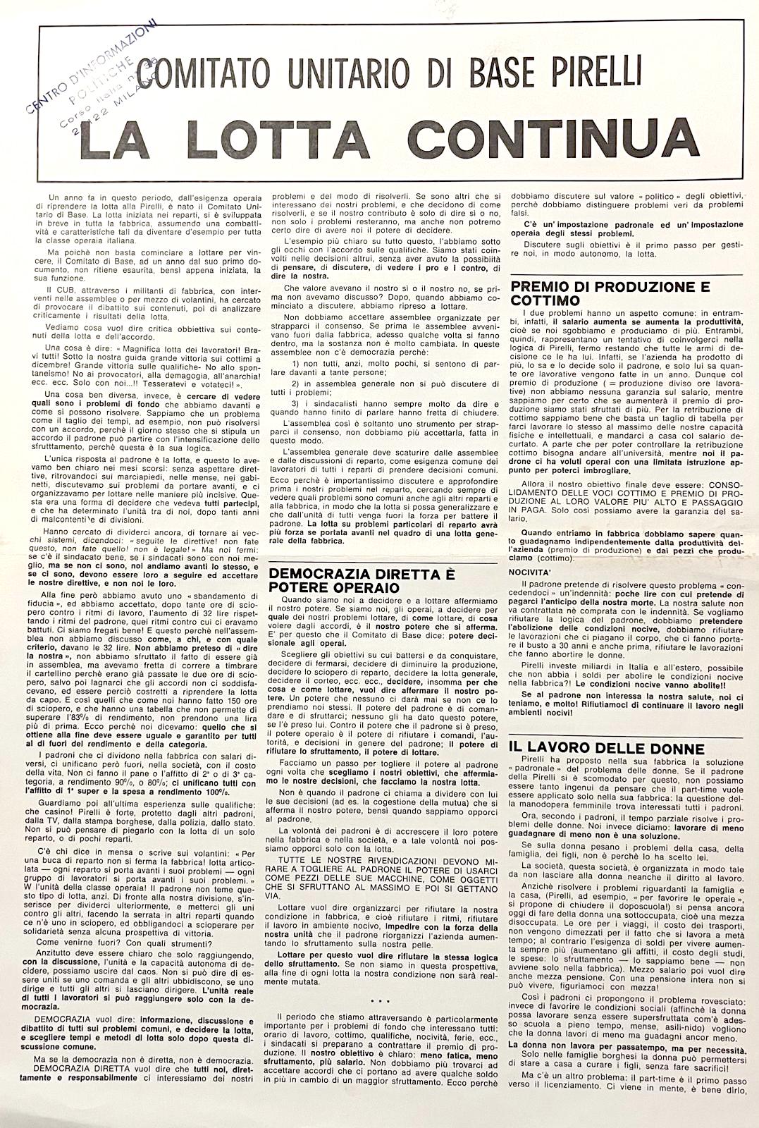 La lotta continua. Volantone
