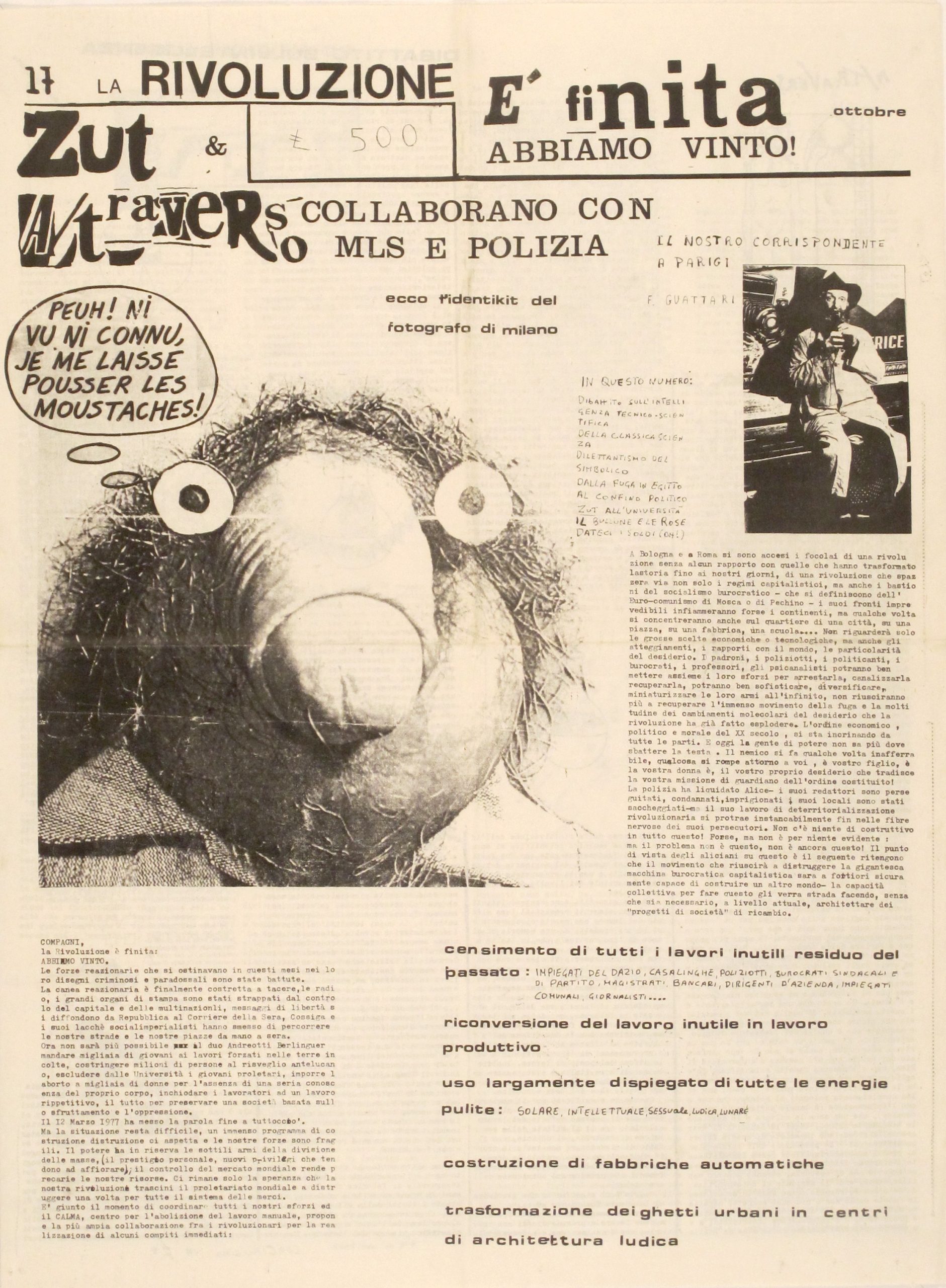 La rivoluzione è finita. Abbiamo vinto. Zut & a/traverso collaborano …