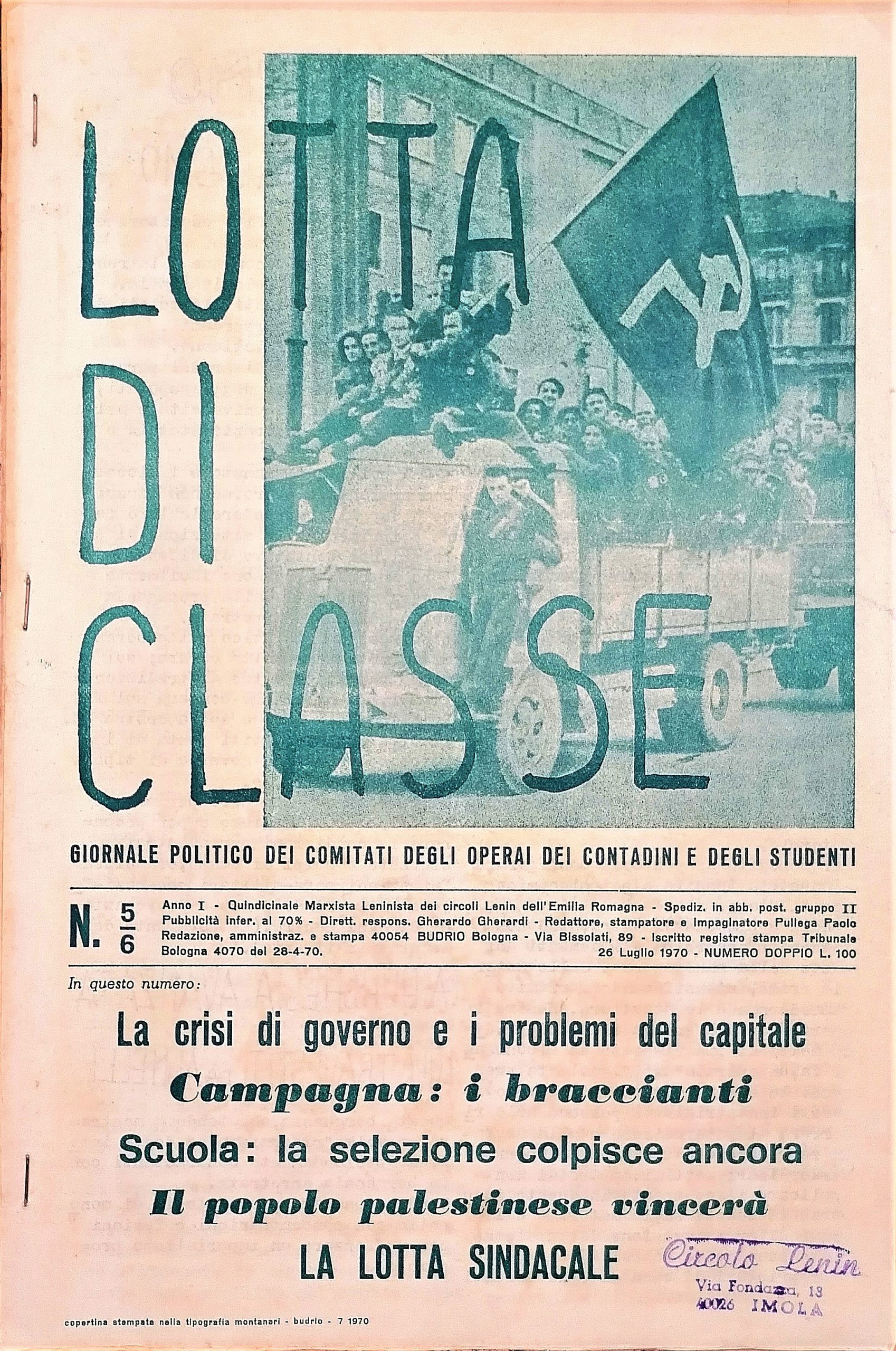 Lotta di classe. Giornale politico dei comitati degli operai, dei …