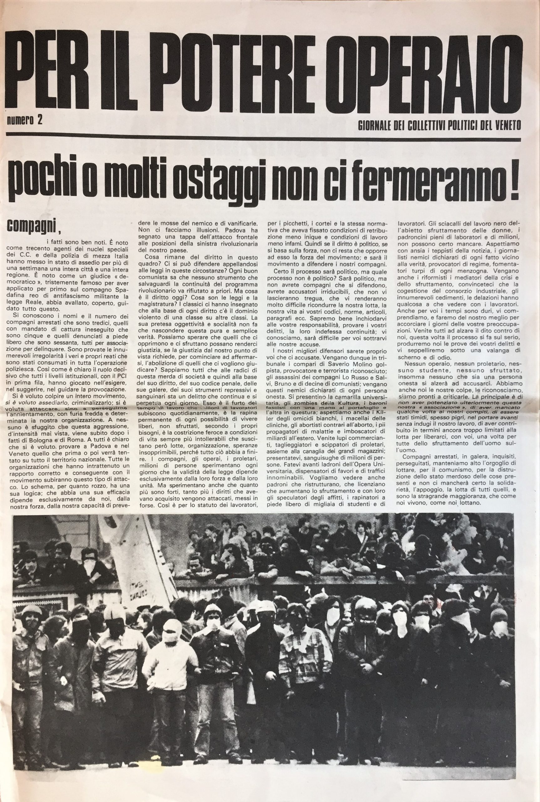 Per il Potere Operaio. Giornale dei collettivi politici del Veneto. …