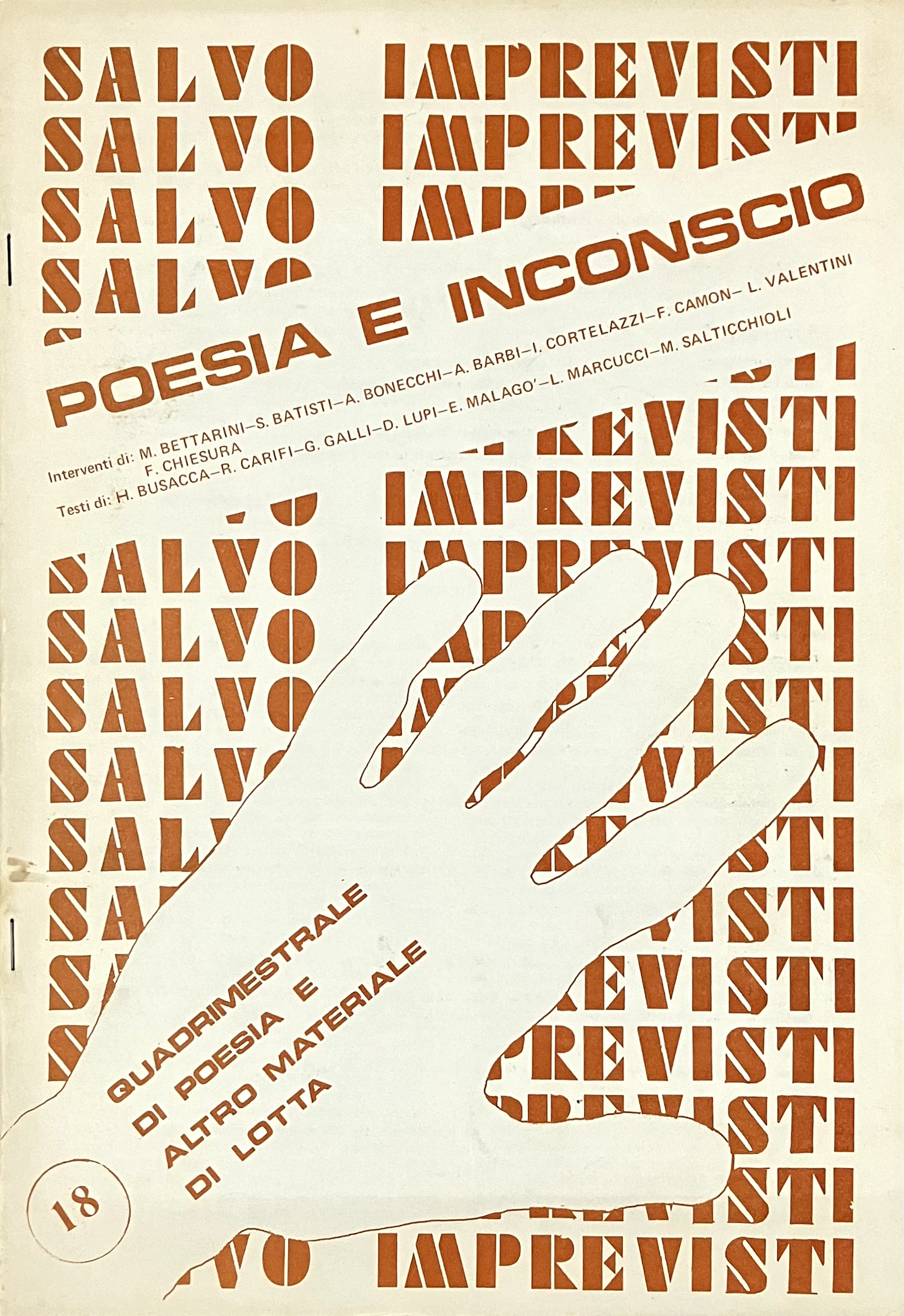 Salvo imprevisti. Quadrimestrale di poesia e altro materiale di lotta. …