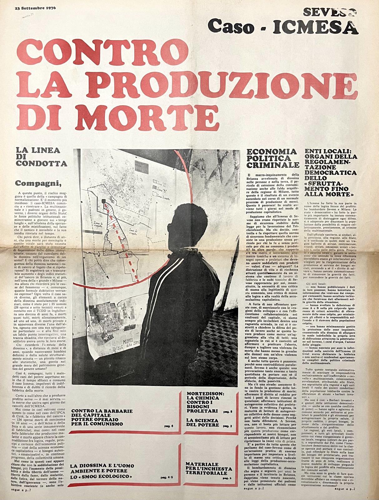 Seveso. Caso ICMESA. Contro la produzione di morte