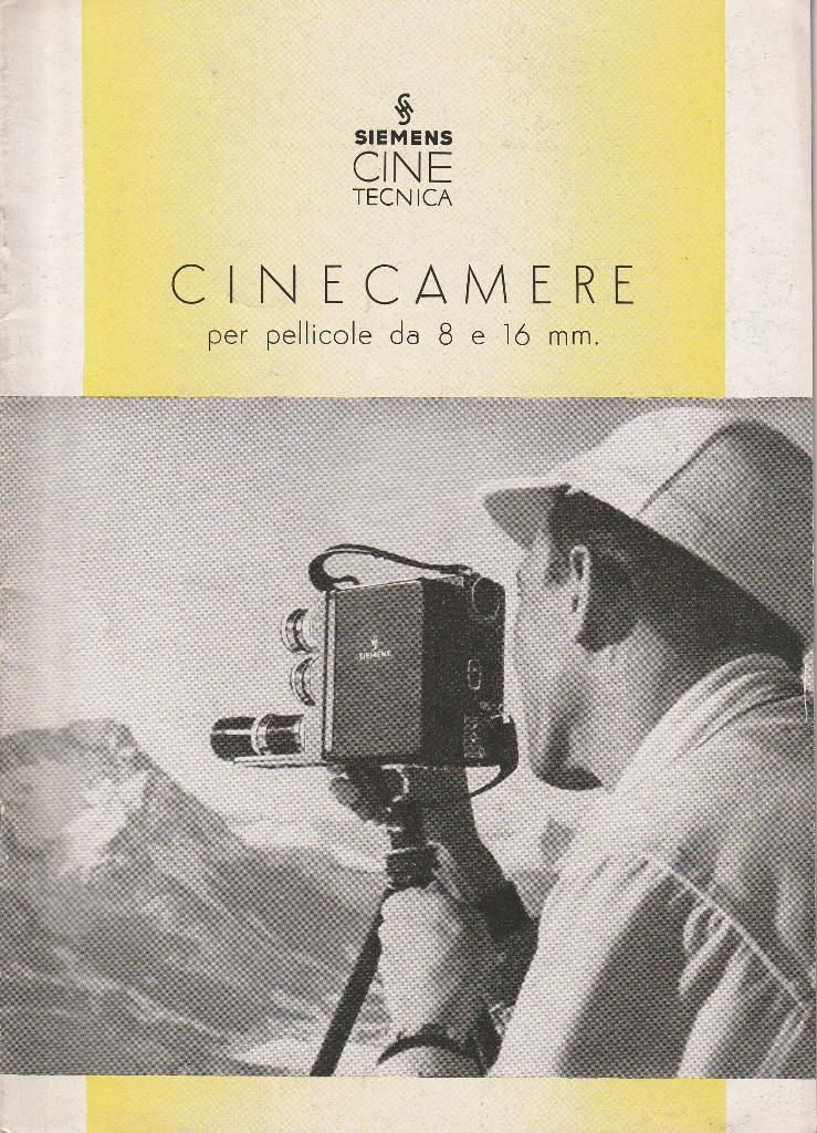 Siemens Cinetecnica. Cinecamere per pellicole da 8 e 16 mm.