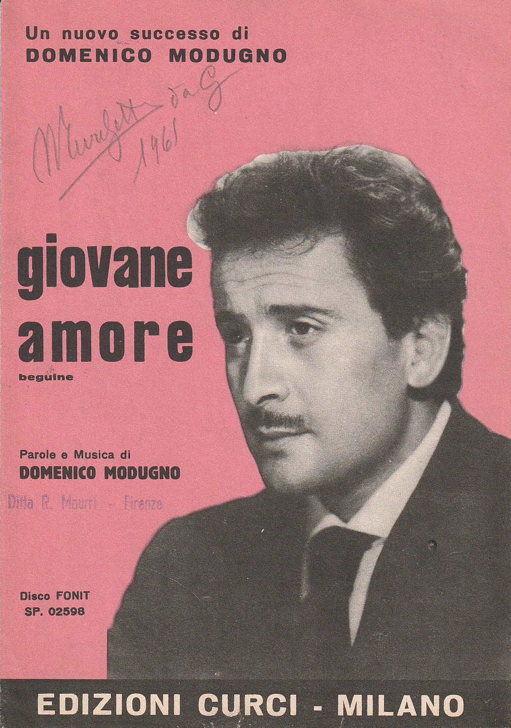 Un nuovo successo di Domenico Modugno. Giovane amore. Beguine