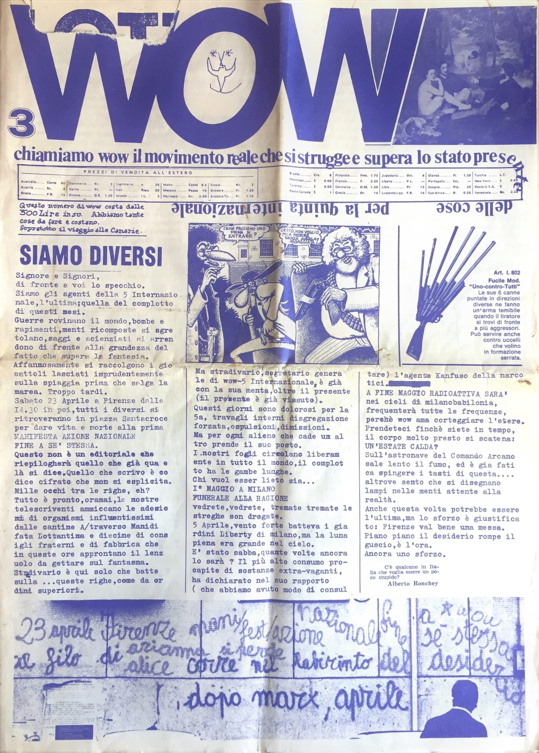 Wow No. 3. Chiamiamo wow il movimento reale che si …