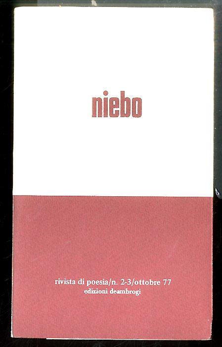 NIEBO RIVISTA DI POESIA N. 2/3 OTTOBRE 1977 - LS