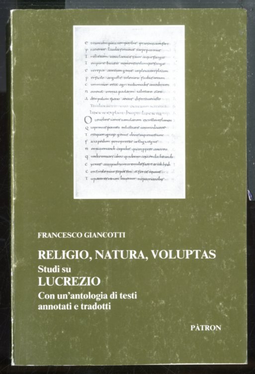 RELIGIO NATURA VOLUPTAS STUDI SU LUCREZIO - LS