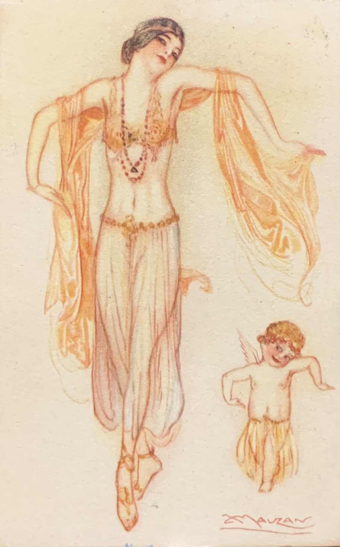 Donnina odalisca con putto 1918 (Achille Luciano Mauzan)