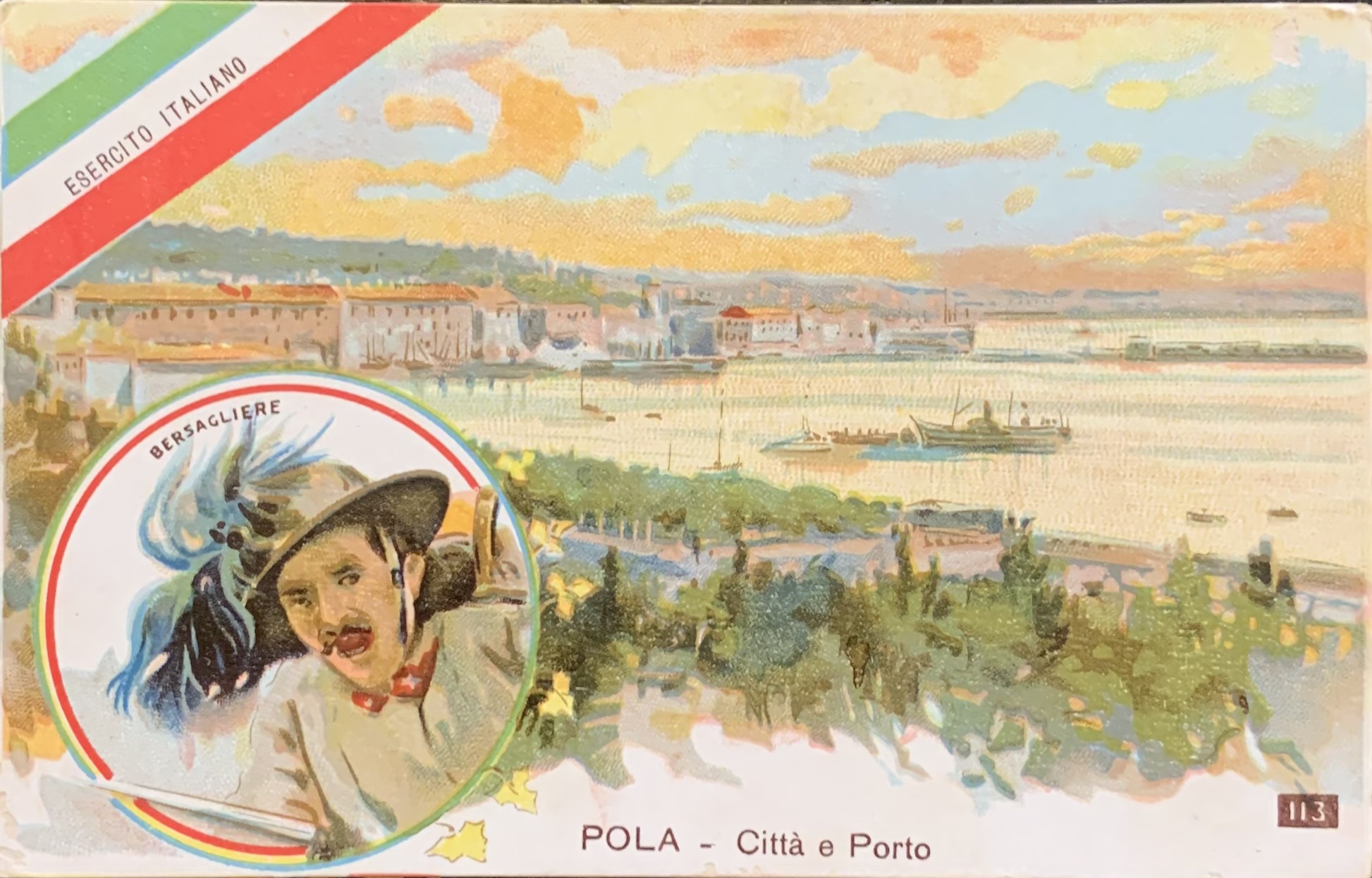 Esercito Italiano (Bersagliere). Pola - CittÃ e Porto 1918