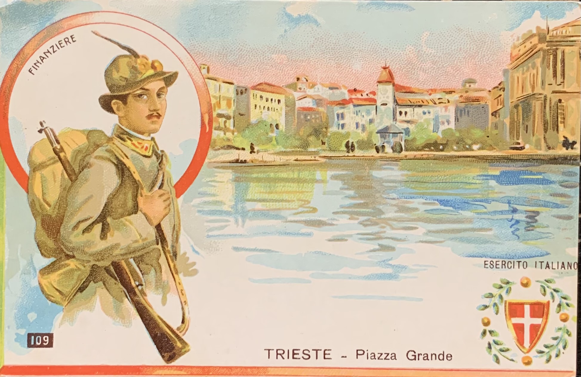 Esercito Italiano (Finanziere). Trieste - Piazza Grande 1918