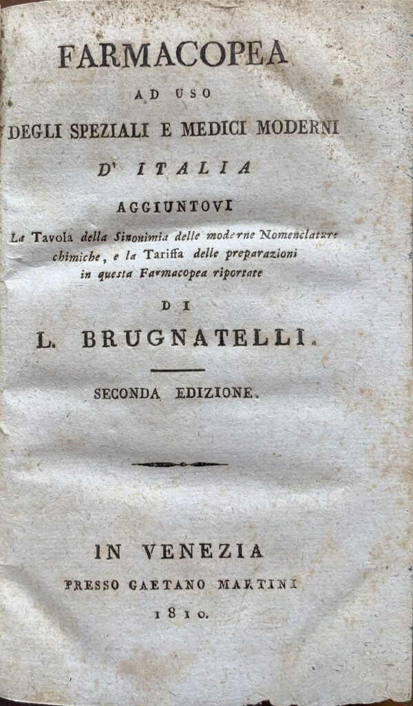 Farmacopea ad uso degli speziali e medici moderni d'Italia